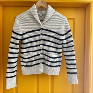 GAP Cream and Black Striped Cardigan